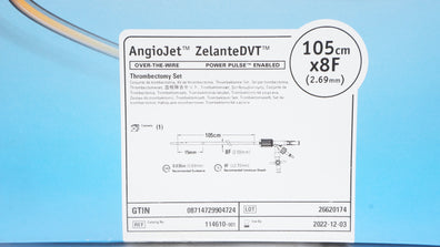 Boston Scientific 114610-001 AngioJet ZelanteDVT Thrombectomy Set 105cm x 8F (x)